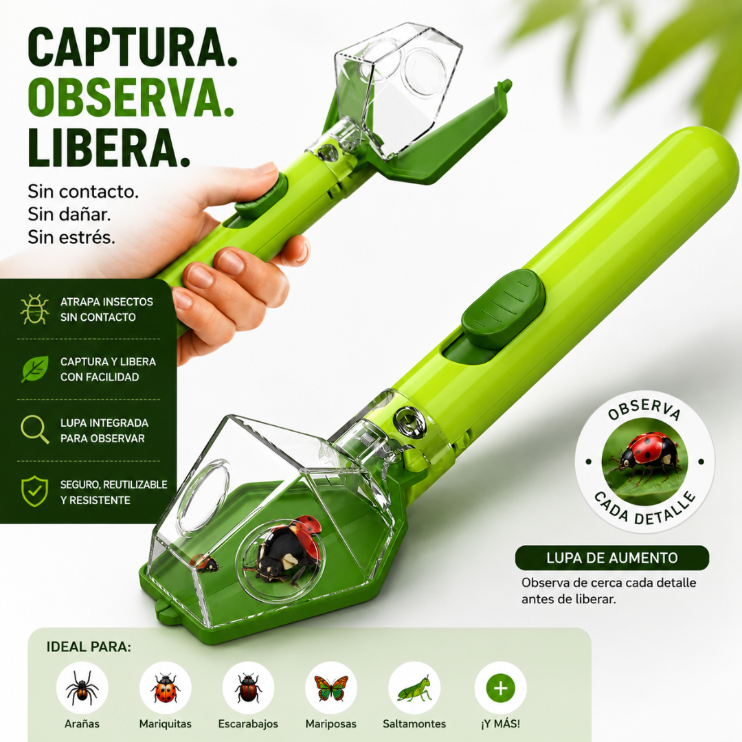 Atrapa Insectos con Lupa Integrada